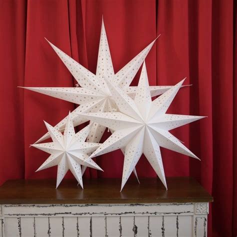 Pointed Paper Star Lanterns White Hanging Star Lampshade Party