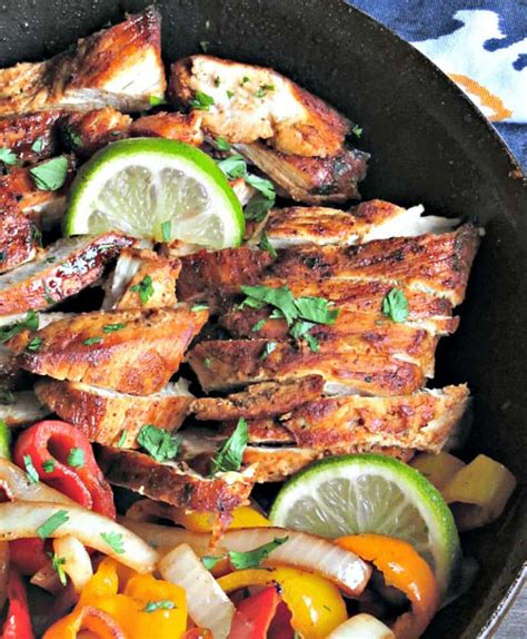 Easy Margarita Chicken Fajitas ~ Tequila Lime Marinade ~ A Gouda Life