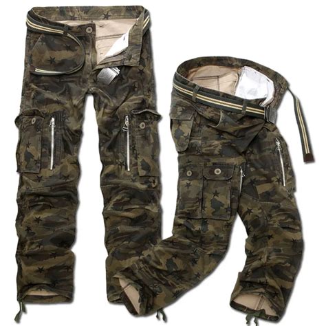 New Fashion Men Casual Military Cargo Pants Camo Combat Loose Straight Long Baggy Camouflage