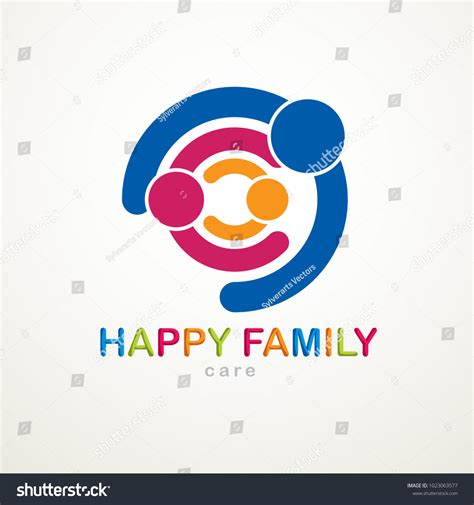 Happy Family Vector Logo Icon Created Stock Vector (Royalty Free ...