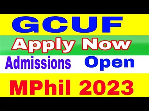 Government College University Faisalabad Admission Open Gcuf Mphil