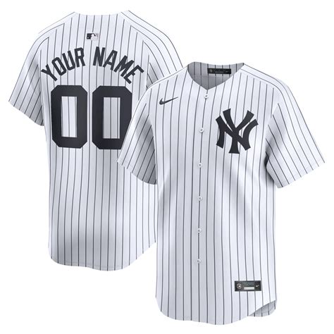 Mens New York Yankees Nike White Home Limited Custom Jersey Official