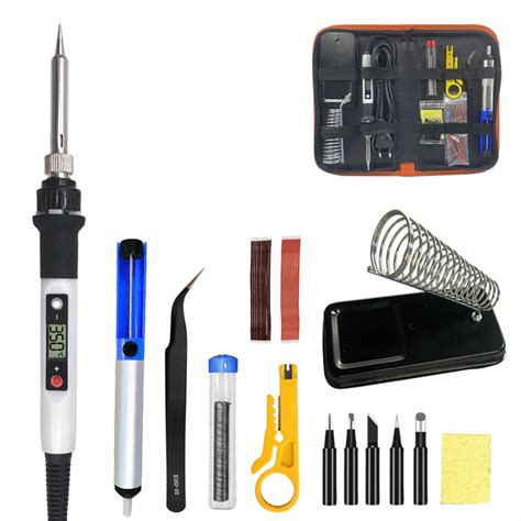 Kit De Fer Souder Temp Rature R Glable W Avec Cran Lcd Outils De