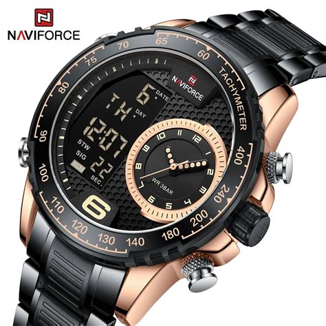 Ripley Reloj Naviforce Hombre Digital Nf S Negro Oro Rosa Nav