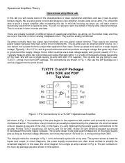 Understanding Operational Amplifiers Theory Lab Experiments Course