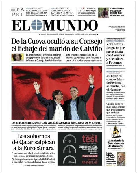 Portada Del Diario El Mundo Del Día 12122022 News Europa