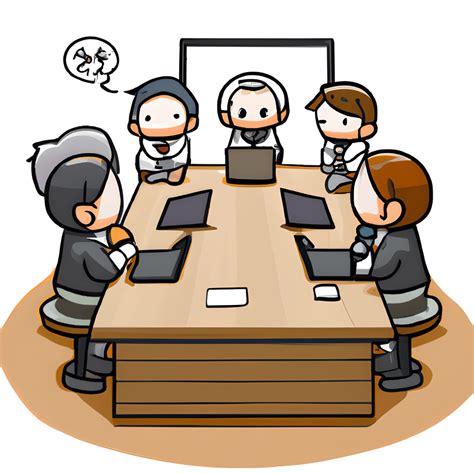 Kawaii Chibi Cartoon Work Meeting Graphic · Creative Fabrica