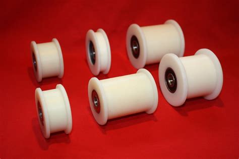 58mm Square Flat Nylon Pulley Idler Wheel Ball Bearing Nylon Rollers