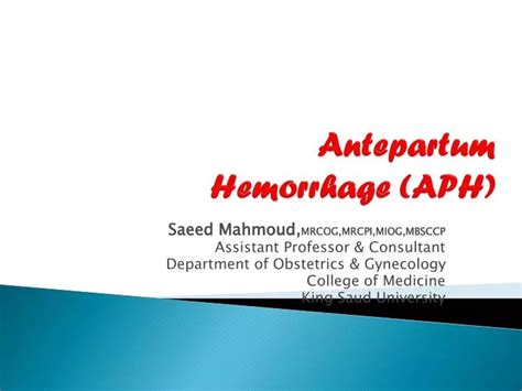 Ppt Antepartum Hemorrhage Aph Powerpoint Presentation Free Download Id2121644