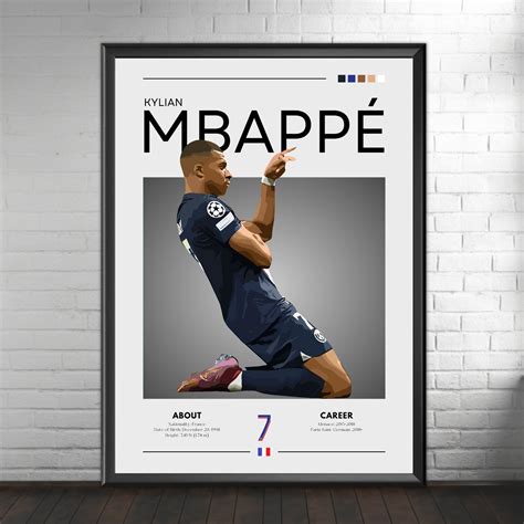 Kylian Mbappe Print Kylian Mbappe Poster PSG Print Football Gift