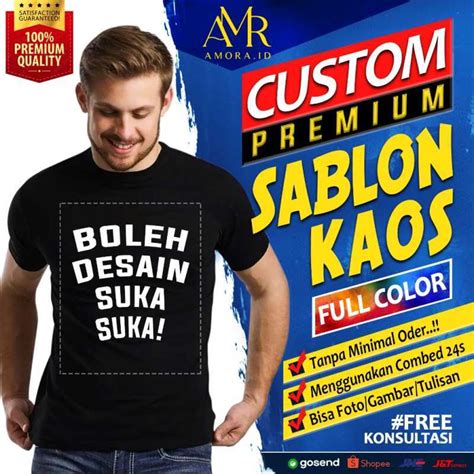 Jual Kaos Custom Sablon Dtf Satuan Gambar Bebas Design Bebas Bahan