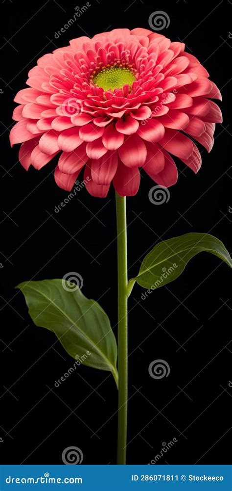 Meticulous Photorealistic Zinnia Hyper Realistic Flower Art Stock