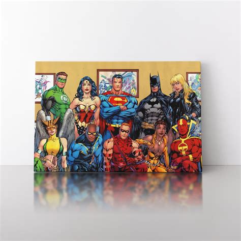 Dc Comics Superheroes Canvas Art Print Justice League Poster Etsy