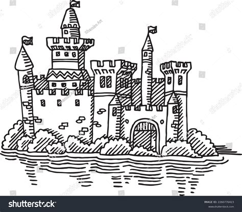 Medieval Castle Black And White