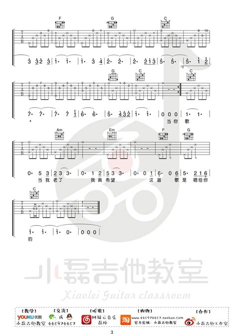 赵照《当你老了》吉他谱吉他弹唱视频教程教学小磊编配 吉他派