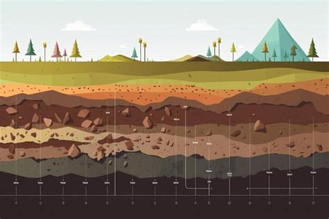 Infografia Da Camada Do Solo Horizonte Da Textura Da Terra Subsolo