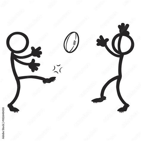 Stick Figure Aussie Rules Football Penalty Kick Stock Vector Adobe Stock