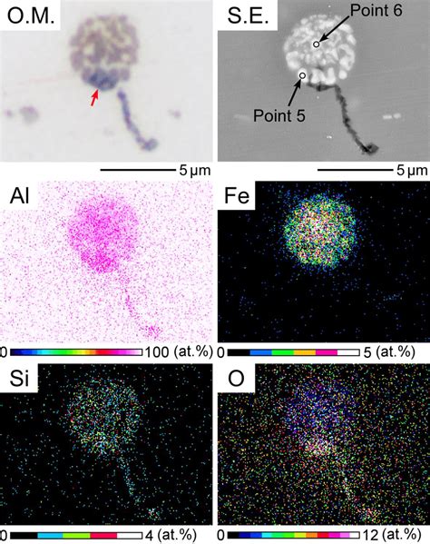 A Optical Micrograph SEM Image And EDS Maps Of The Initiation Site