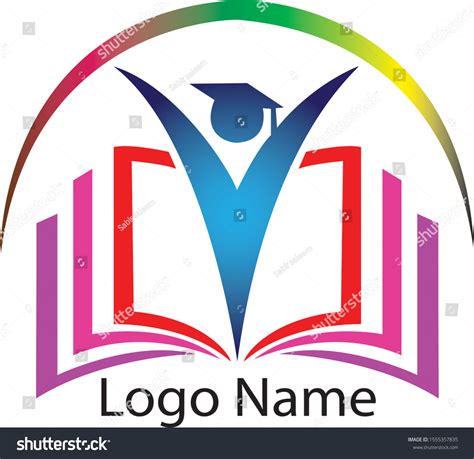 School Logo Vector Logo Name Book Stock Vector (Royalty Free ...