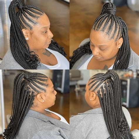 40 Stunning Stitch Braids Ponytail Cornrows Coils And Glory Feed In