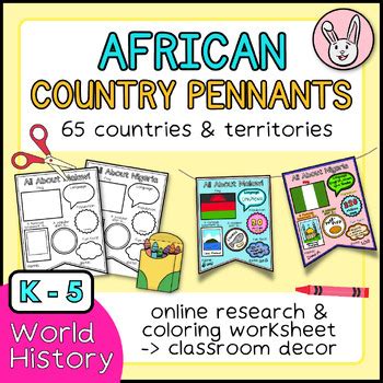 African Country Pennants By Diane Teaches TPT