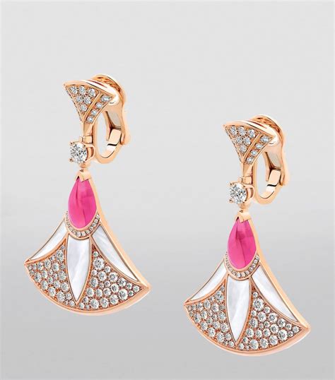 Bvlgari Rose Gold Diamond And Mother Of Pearl Divas Dream Earrings