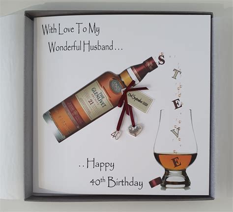 Personalised 40th Birthday Card Husband Whisky Any Relation Etsy Uk