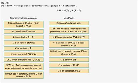 Solved Points Order Of The Following Sentences So That Chegg