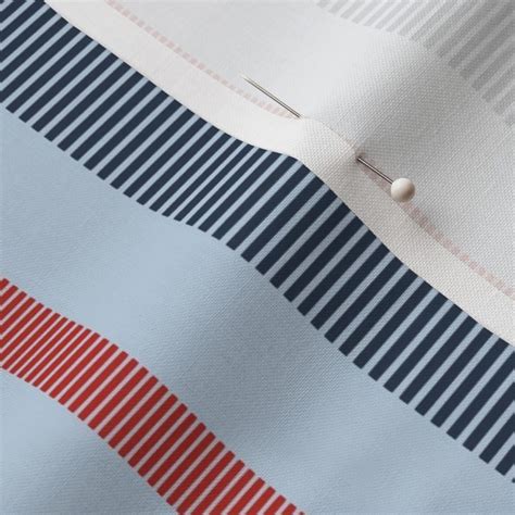 Red White And Blue Striped Stripes Fabric Spoonflower