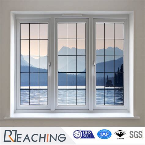 70mm Series Of White Color Profile UPVC PVC Casement Window With Grills