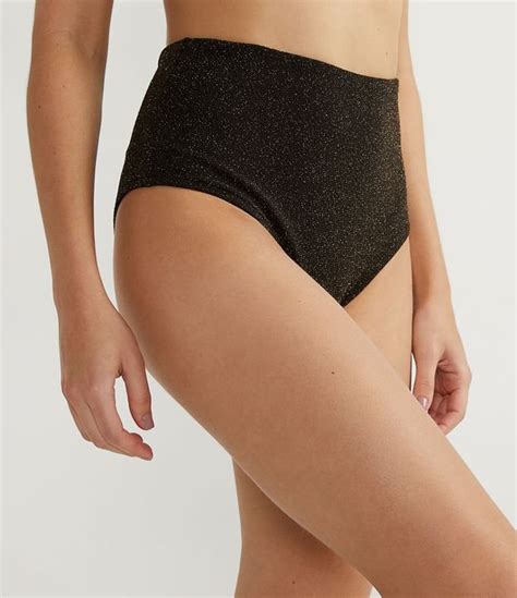 Biqu Ni Calcinha Hot Pants Em Poliamida Fio Metalizado Preto