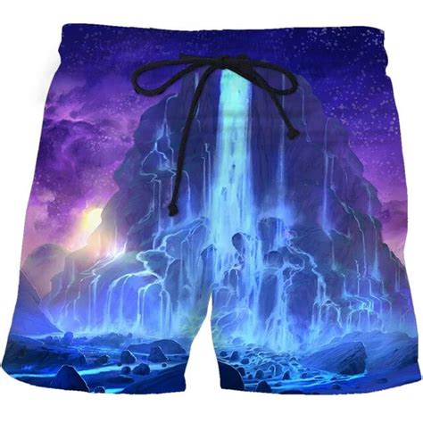 Mens 3d Printed Beach Shorts Quick Drying Blue Flame Fitness Shorts