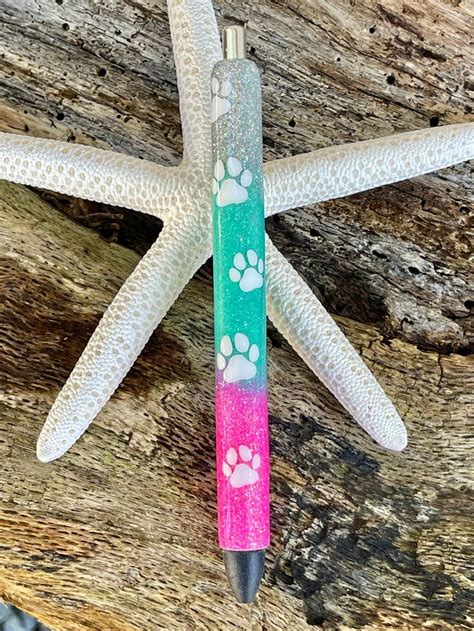 Glitter Paw Print Pen J Etsy In Glitter Pens Gel Pens Paw Print