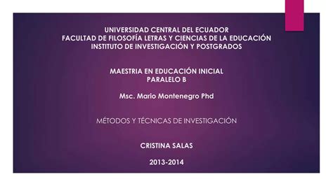 MÉtodos Y TÉcnicas De InvestigaciÓn Ppt