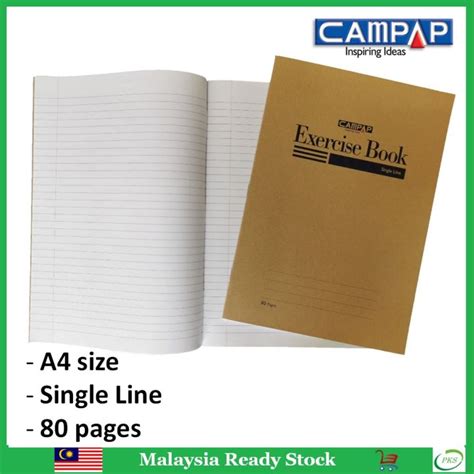 Campap A Kraft Cover Exercise Book Pages Single Line School Note