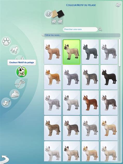 Guides Les Sims 4 Chiens et chats Fonction Créer un animal CUS