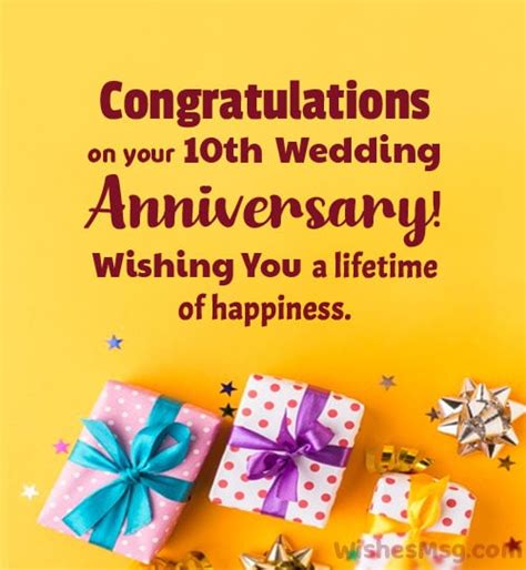 10th Wedding Anniversary Wishes And Quotes Wishesmsg