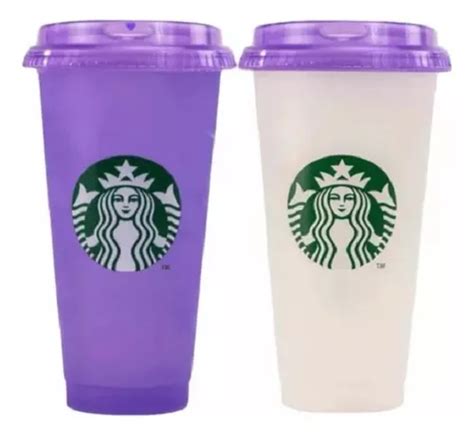 Vaso Starbucks Morado Reusable Cambia De Color Venti Envío gratis