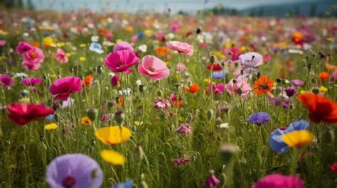 Flower Field With Colorful Wild Flowers Background Picture Of Field Of