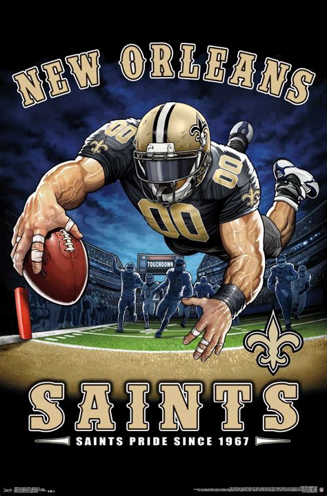 Nfl New Orleans Saints End Zone 17 Poster New Orleans Saints Logo