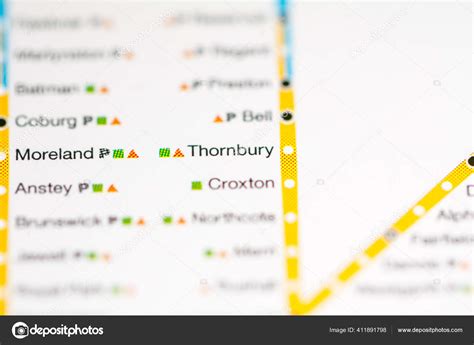 Thornbury Station Melbourne Metro Map Stock Photo By