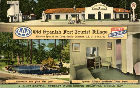 Old Spanish Fort Tourist Village Mobile, AL Postcard