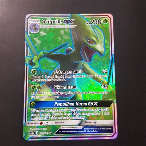 Sceptile Gx Holo Foil Sr Fullart Card Pokemon Booster Indonesian