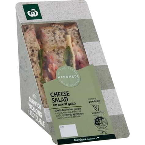 Woolworths Cheese Salad On Mixed Grain Sandwich Each Bunch