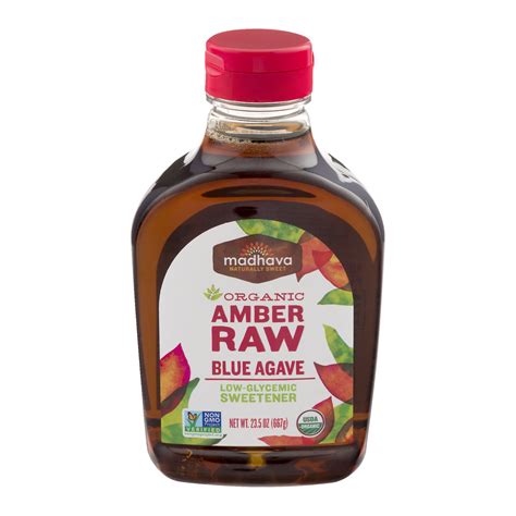 Madhava Organic Agave Nectar Syrup Amber Sweetener Blue 235 Oz Free Us