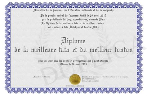 Diplome De La Meilleure Tata Et Du Meilleur Tonton