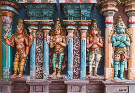 Hanuman Statues In Hindu Temple Sri Ranganathaswamy Temple