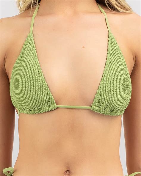 Shop Billabong Summer High Remi Triangle Bikini Top In Pea Pod Fast