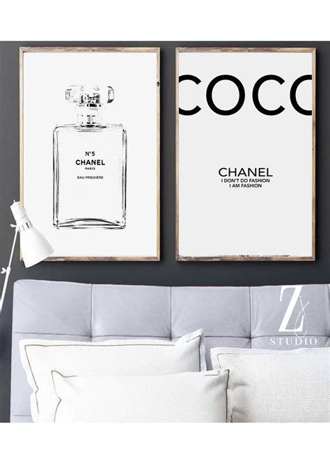 Chanel Art Printed Large Chanel Wall Art Coco Chanel Poster Etsy