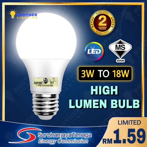 Sirim Led Bulb E W W W W W Energy Saving Super Bright Light